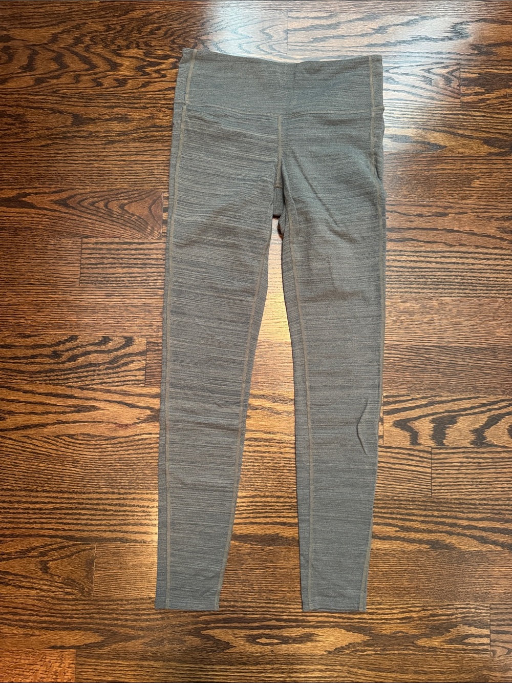 Athleta Olive and Heather Gray High-Rise Performance Leggings